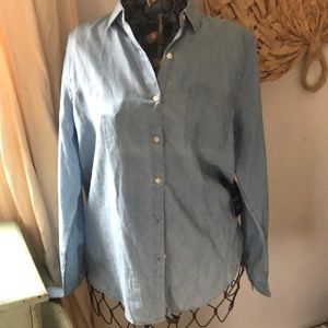 Button front denim light weight shirt lucky brand